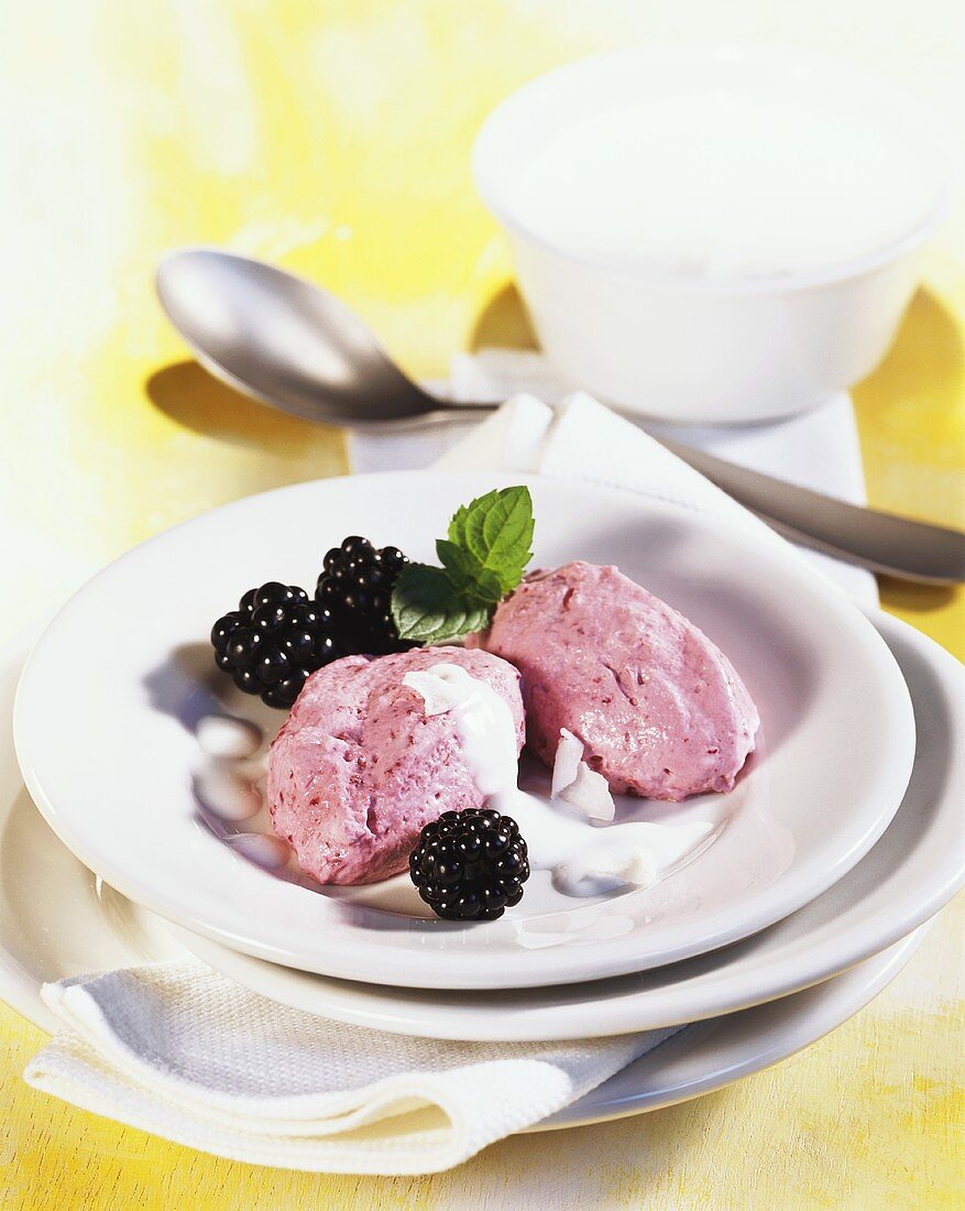 Brombeer-Mousse mit Joghurt