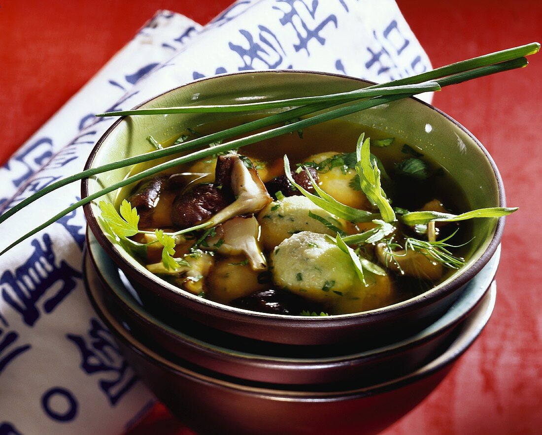 Millet balls in rice wine broth