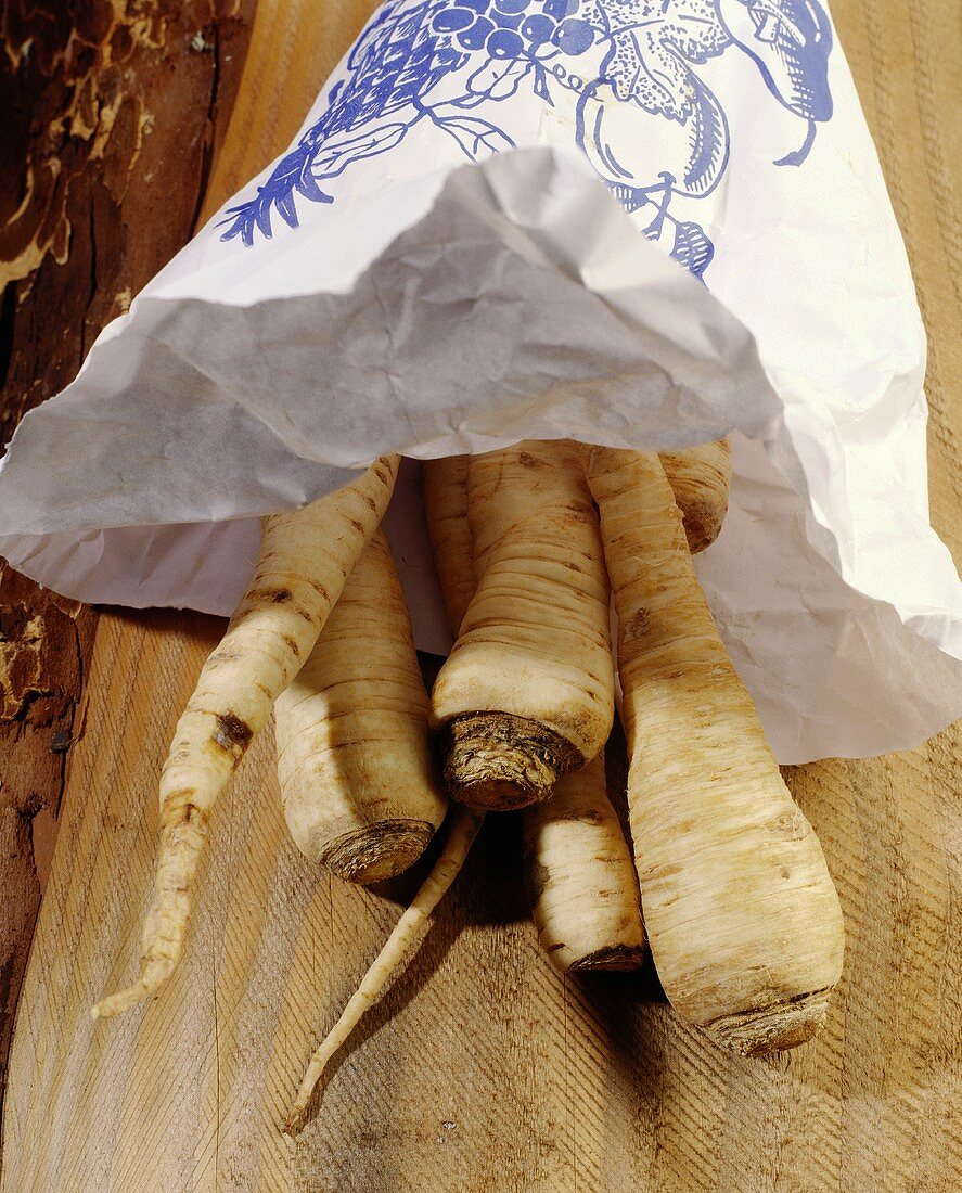 Parsnips in paper bag