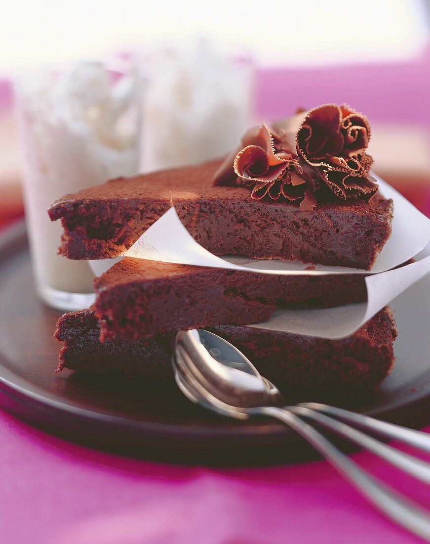 Chocolate tart with vanilla granita