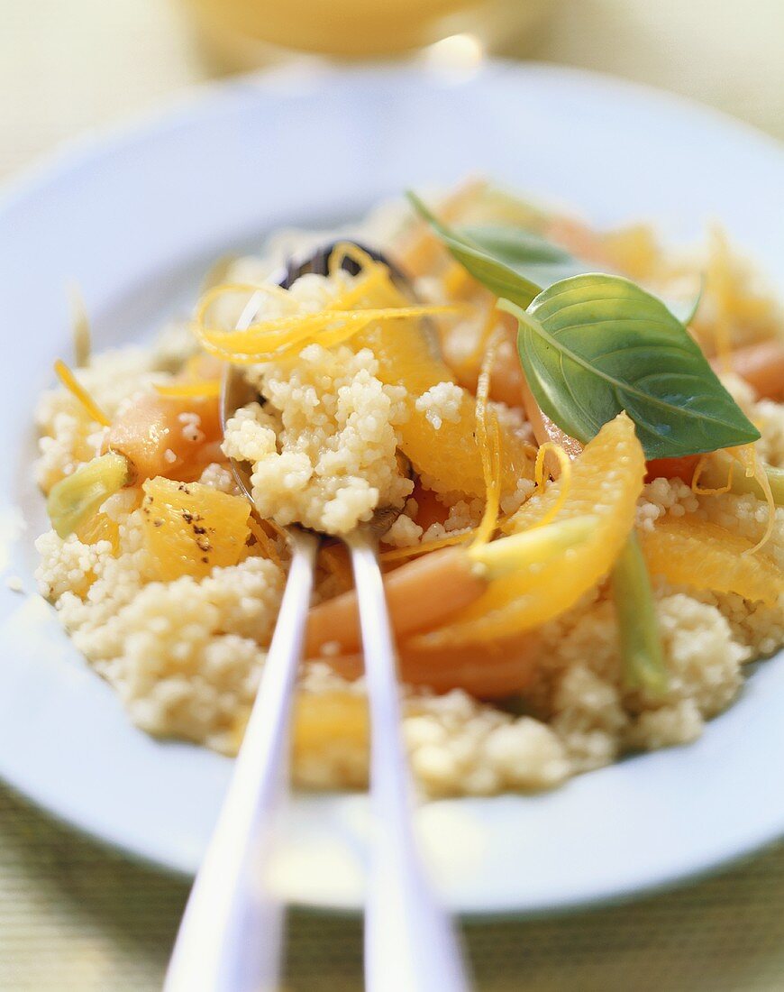 Couscous with carrots and oranges