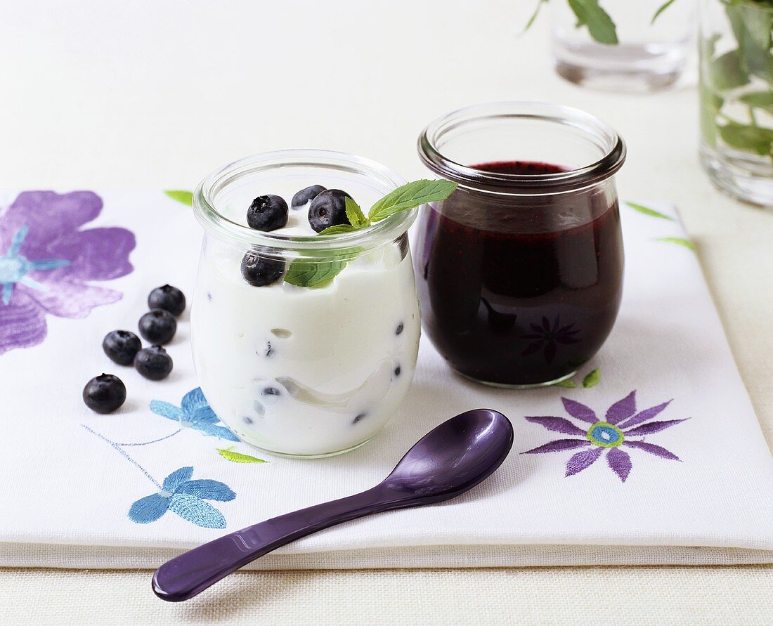 Sweet quark with blueberry sauce