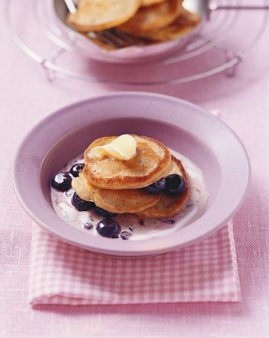 Muesli pancakes with blueberries