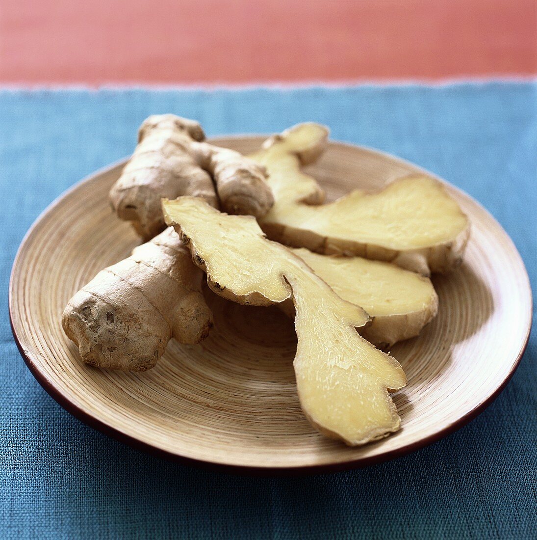 Ginger root, cut open