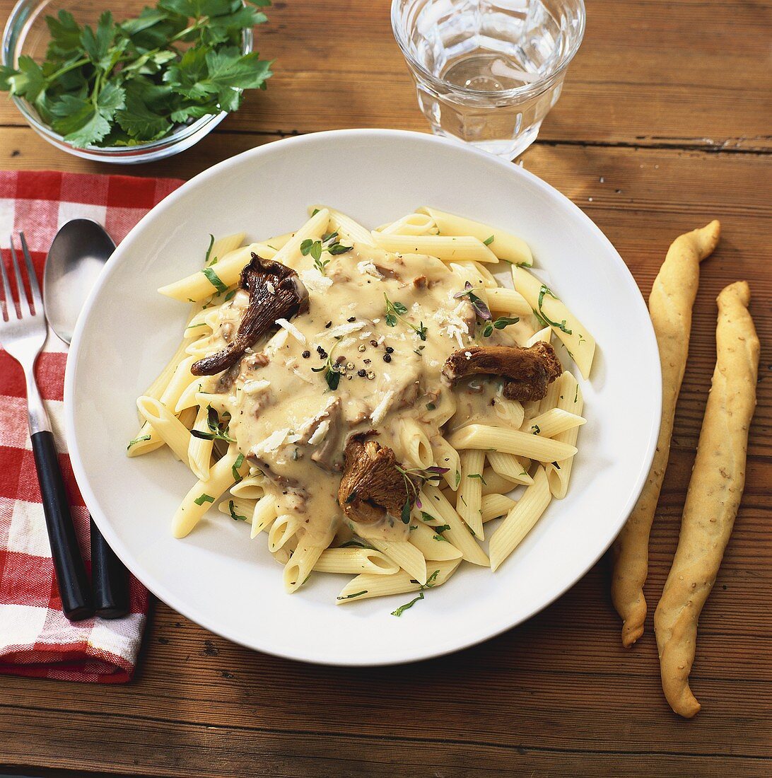 Pasta with mushroom ragout