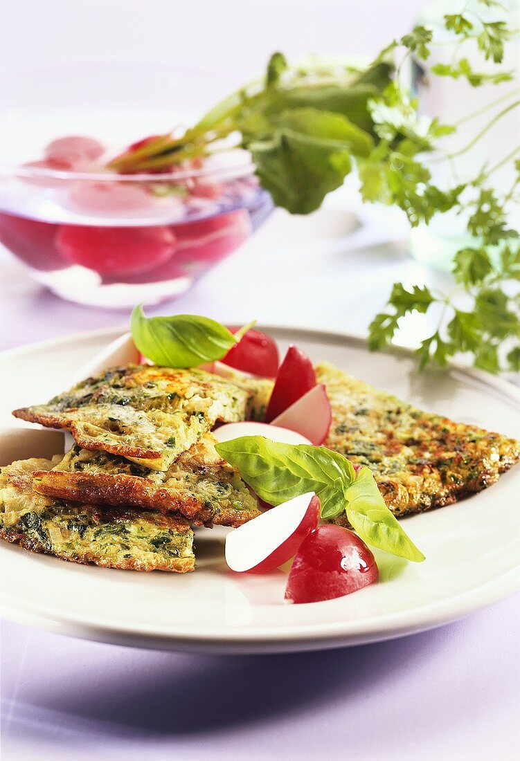 Spring onion and herb omelette