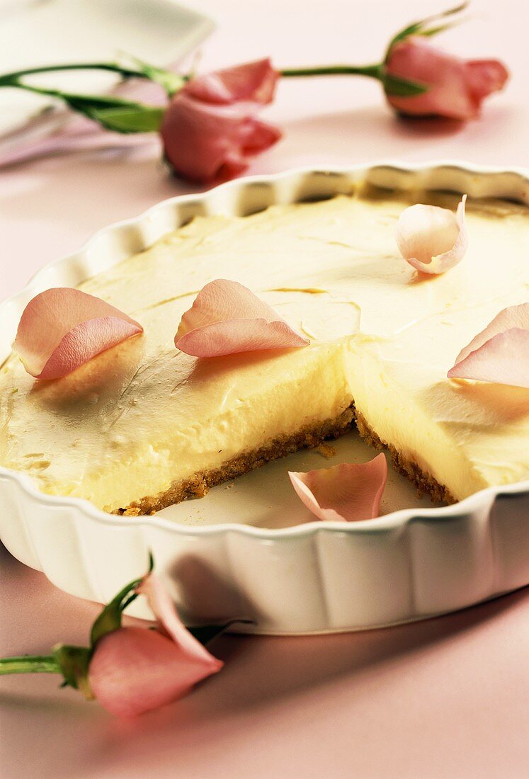 Käsekuchen mit Zwiebackboden