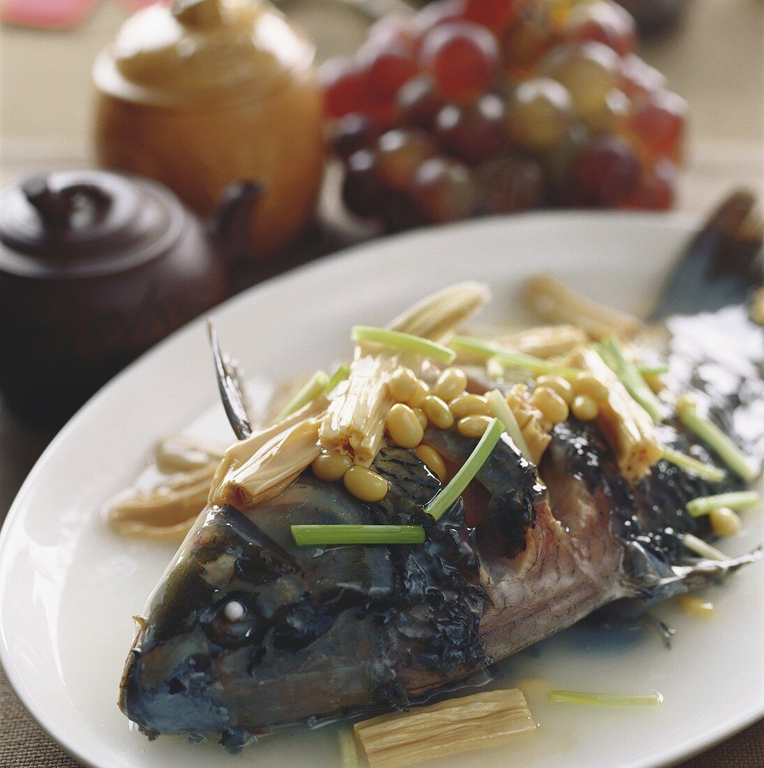 Carp with soya beans and dried tofu