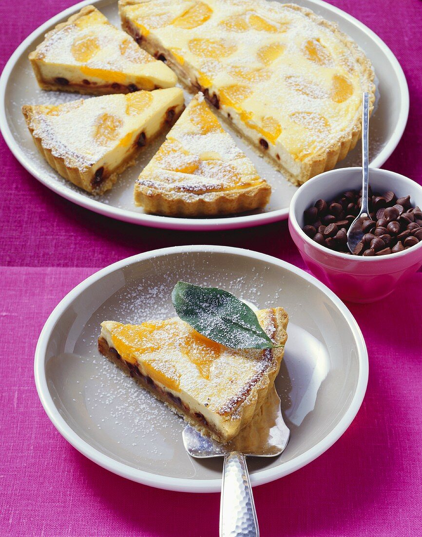 Mandarinen-Käsekuchen mit Schokosplittern