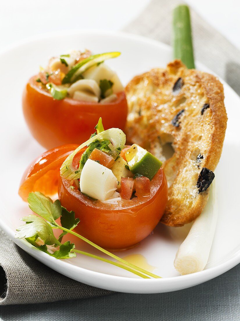 Tomatoes with vegetable stuffing