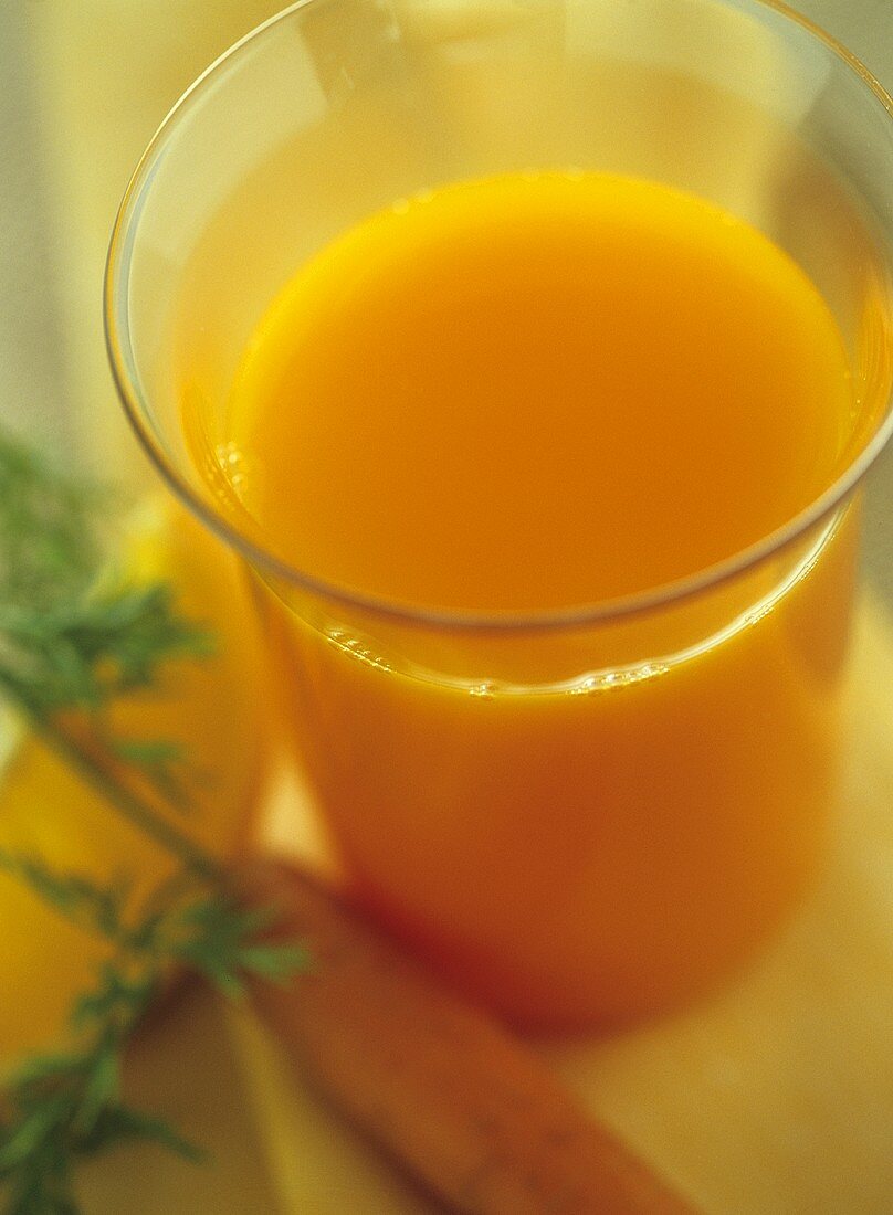 Carrot and orange juice in a glass
