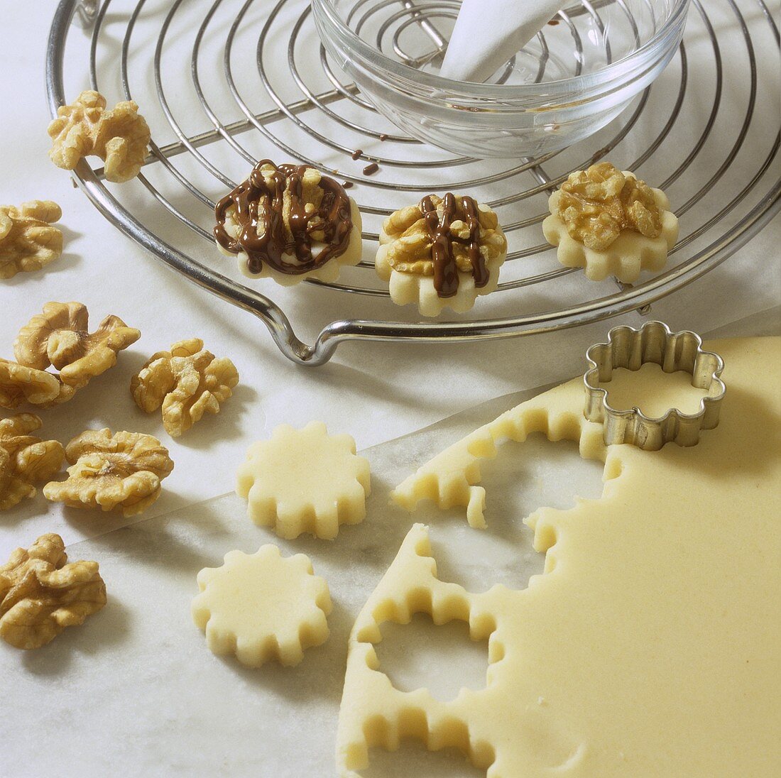 Making marzipan walnut sweets