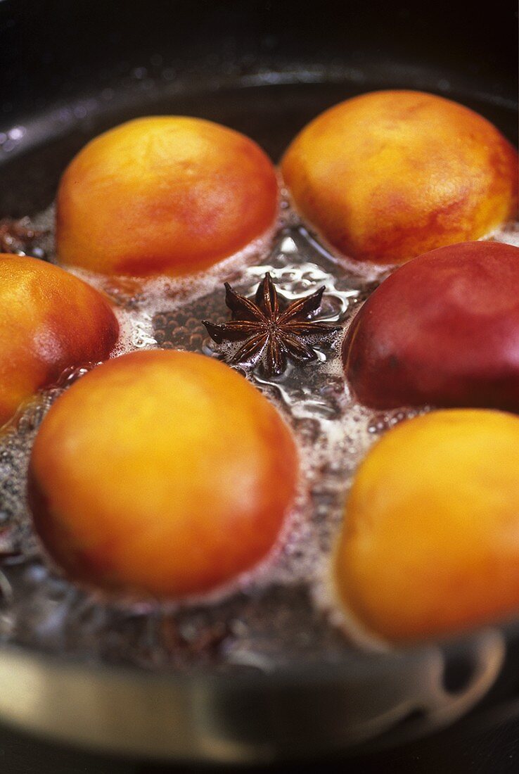 Peaches with star anise