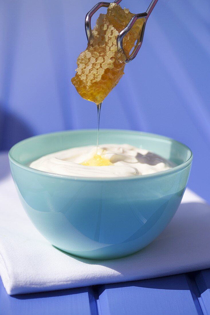 Yoghurt with honeycomb honey