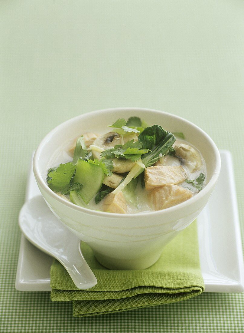 Salmon and coconut soup (Asia)