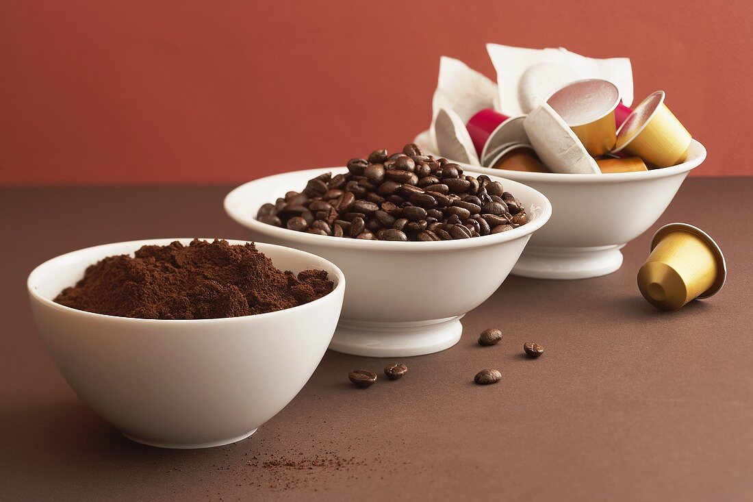 Espresso powder, -beans and –pads