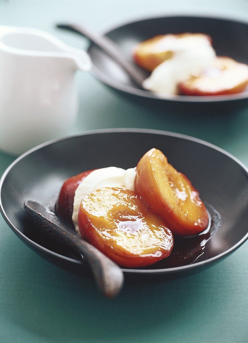 Glazed peaches