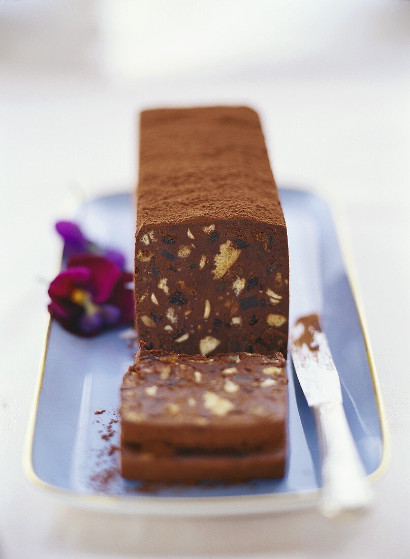 Chocolate cake with dried fruit