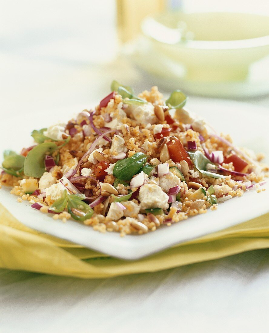 Couscous salad with sheep's cheese