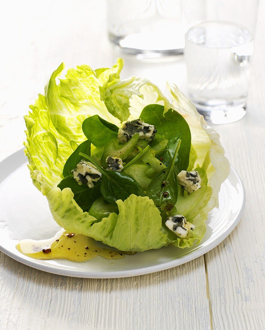 Gemischter Blattsalat mit Gorgonzola
