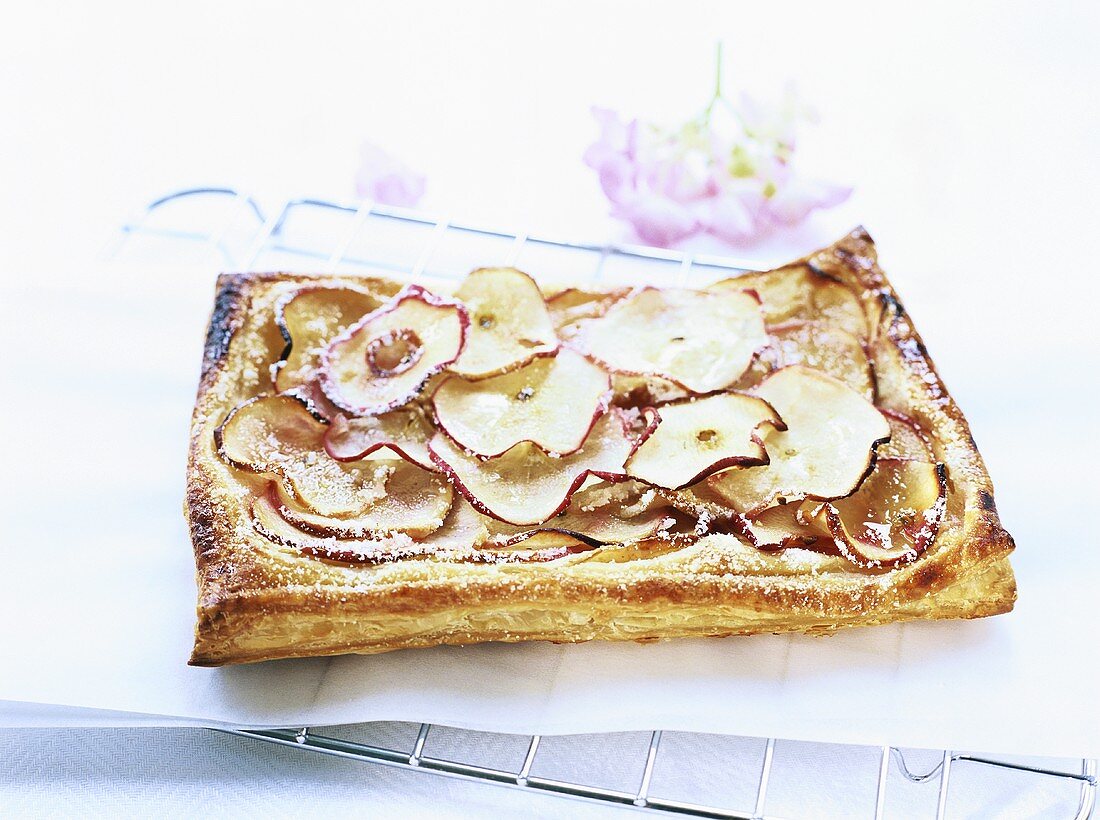 Apple puff pastry slice