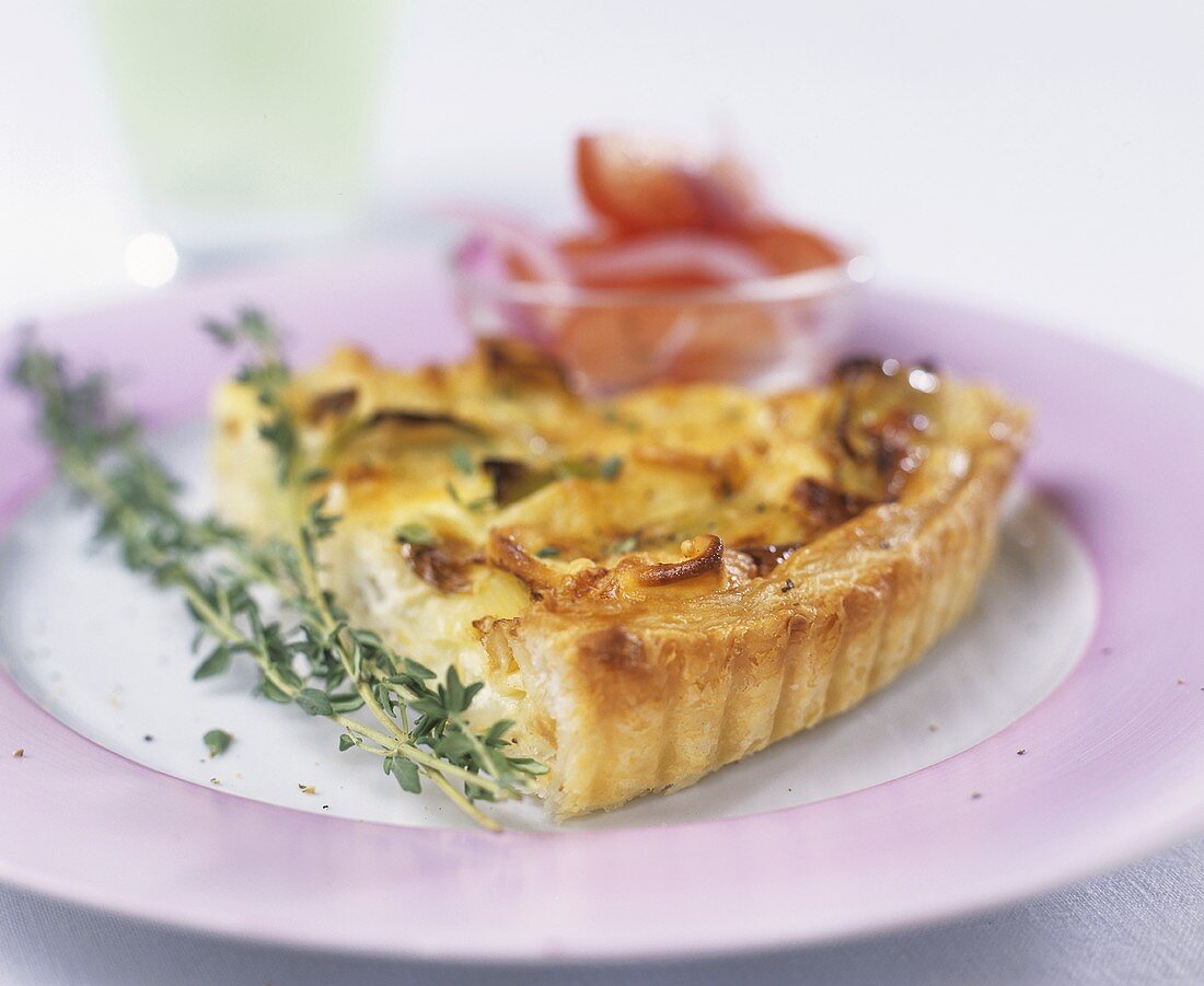 A piece of quiche lorraine