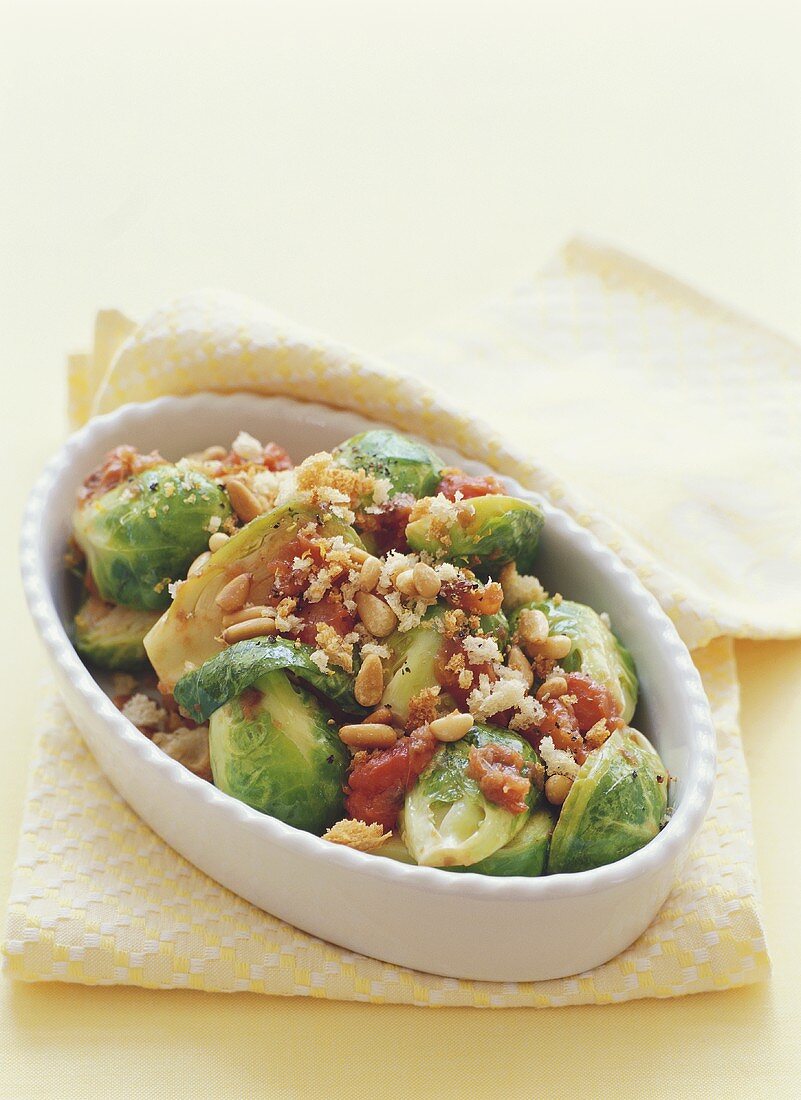 Brussels sprouts with tomatoes and pine nuts