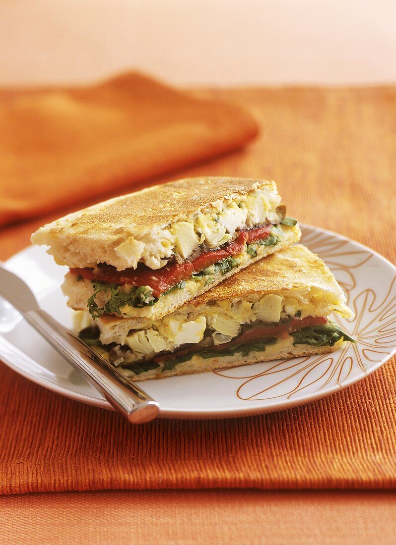 Chicken and vegetable sandwich