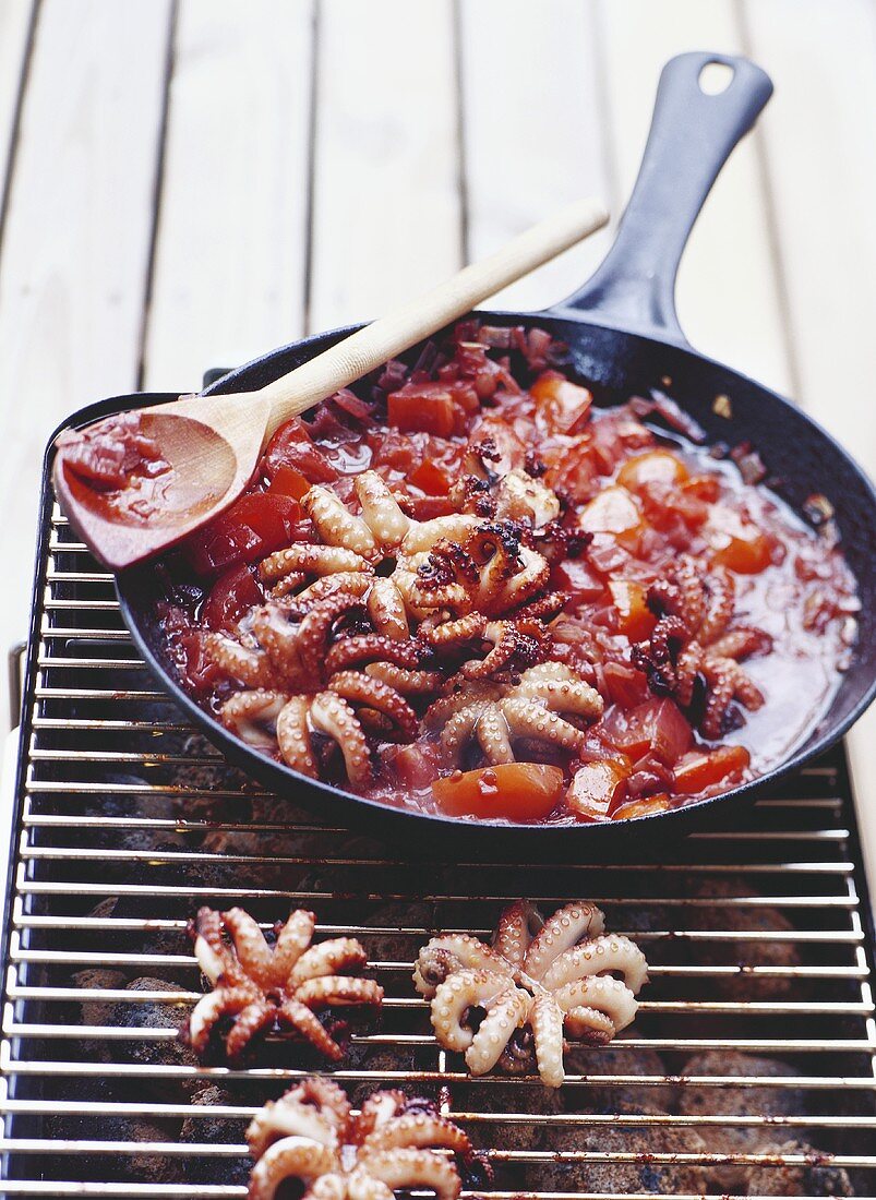 Grilled squid Mediterranean style