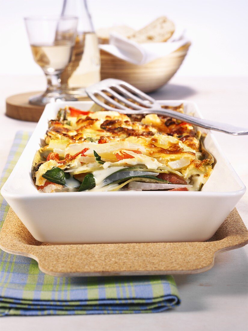Chard and cabbage lasagne