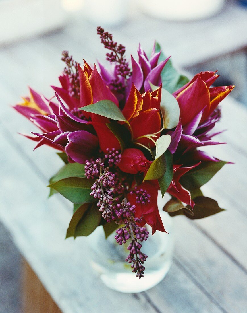 Spring arrangement with tulips