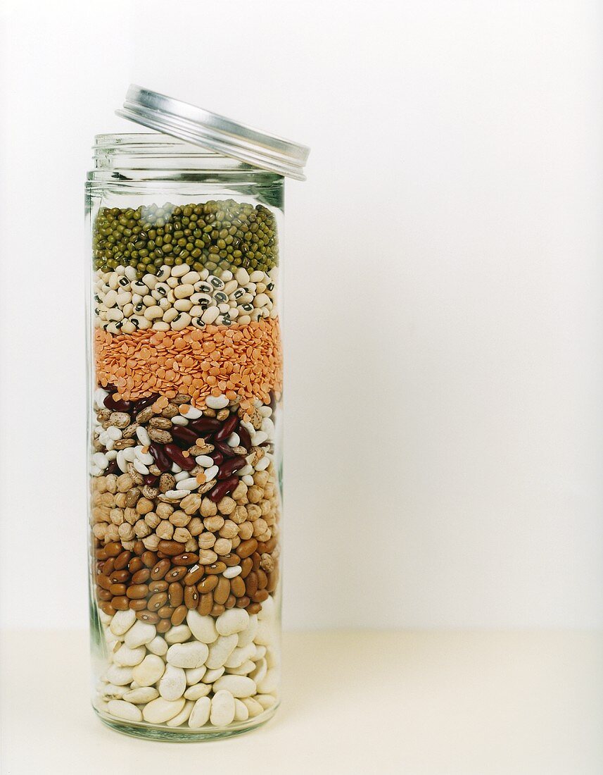 Assorted pulses in a jar