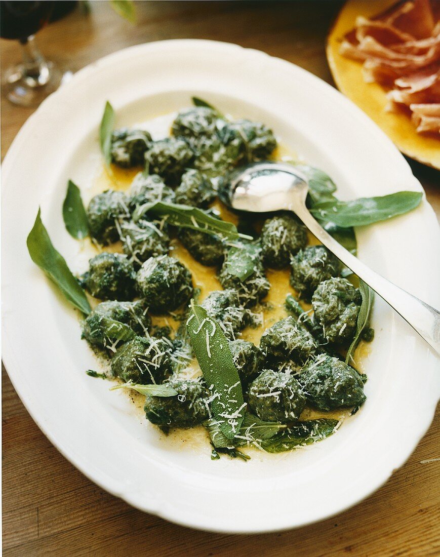 Sage dumplings with Parmesan