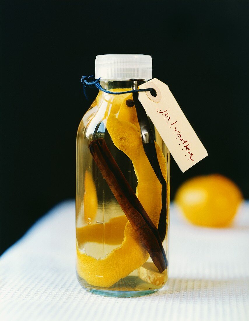 Vodka with mandarin orange peel, cinnamon & ginger