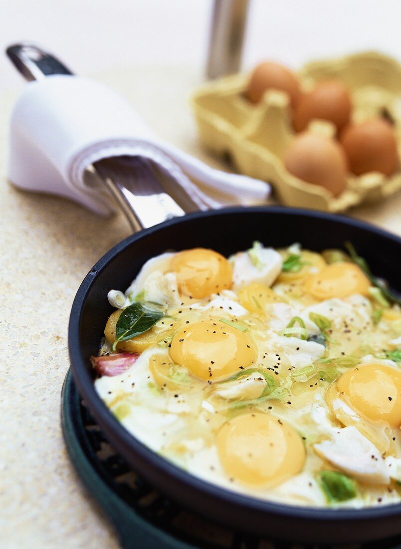 Potato omelette with cod