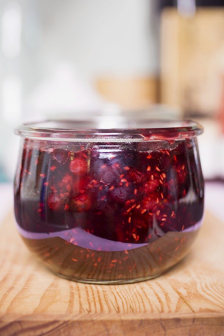 A jar of berry jam