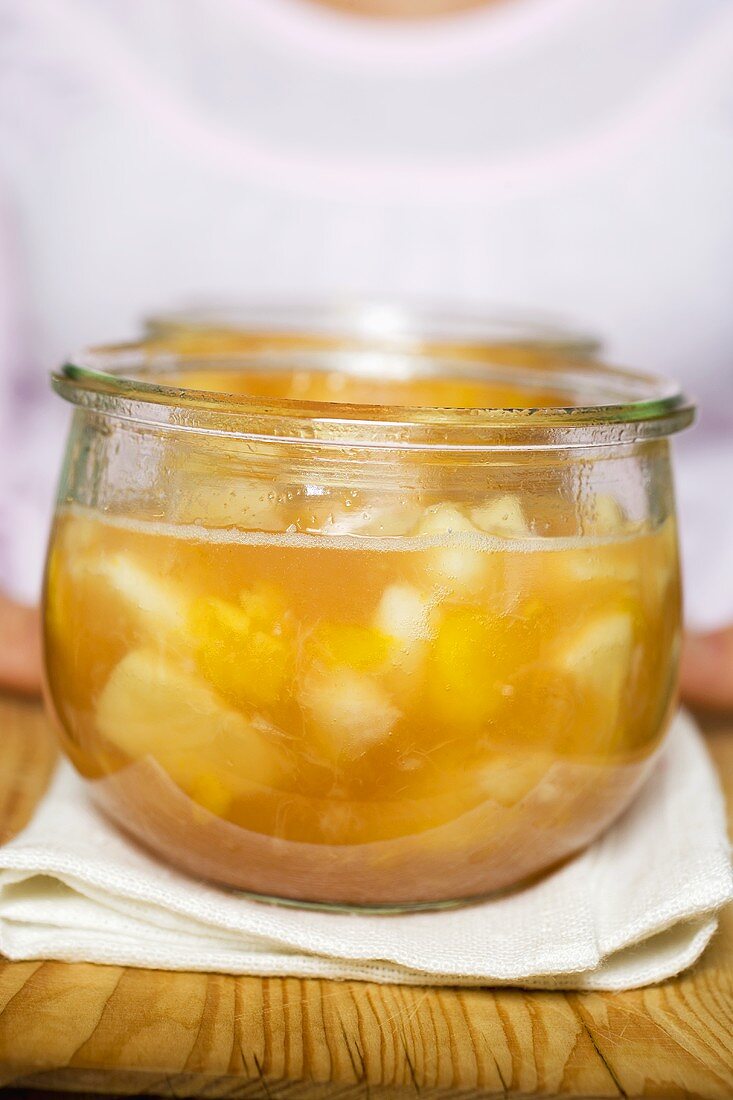 Two jars of apricot jam