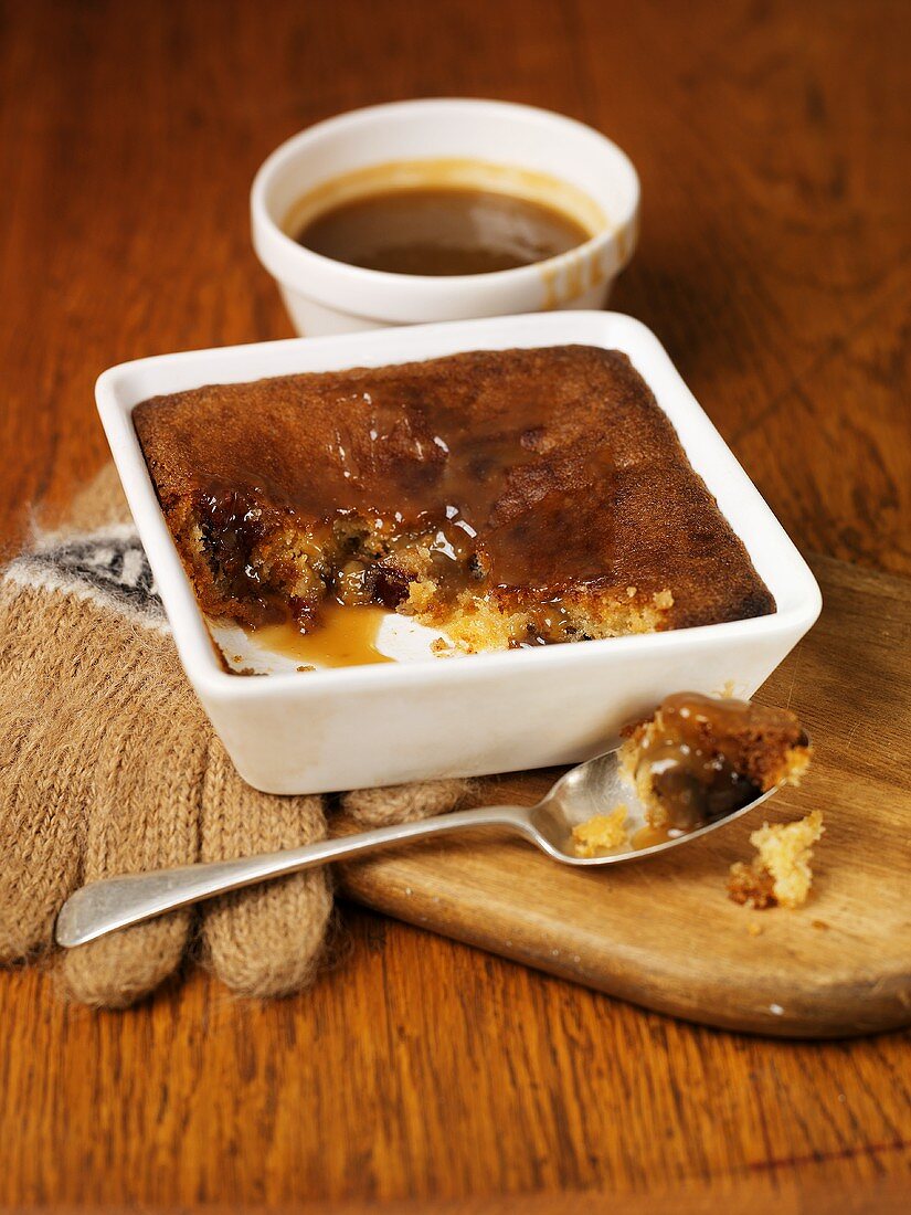 Date pudding with butterscotch sauce