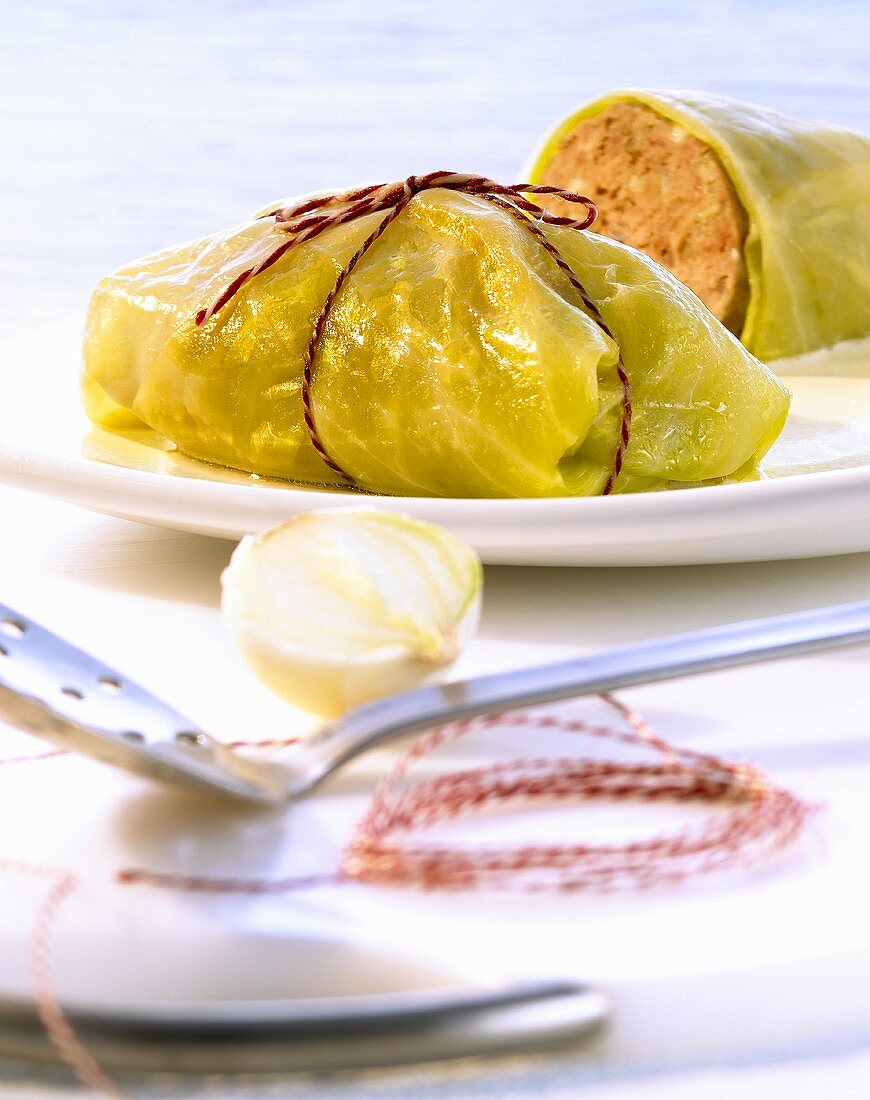 Cabbage roulade with mince filling