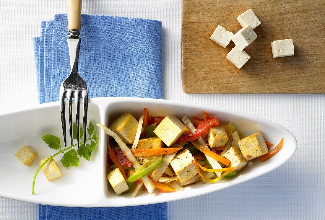 Tofu and vegetable stir-fry