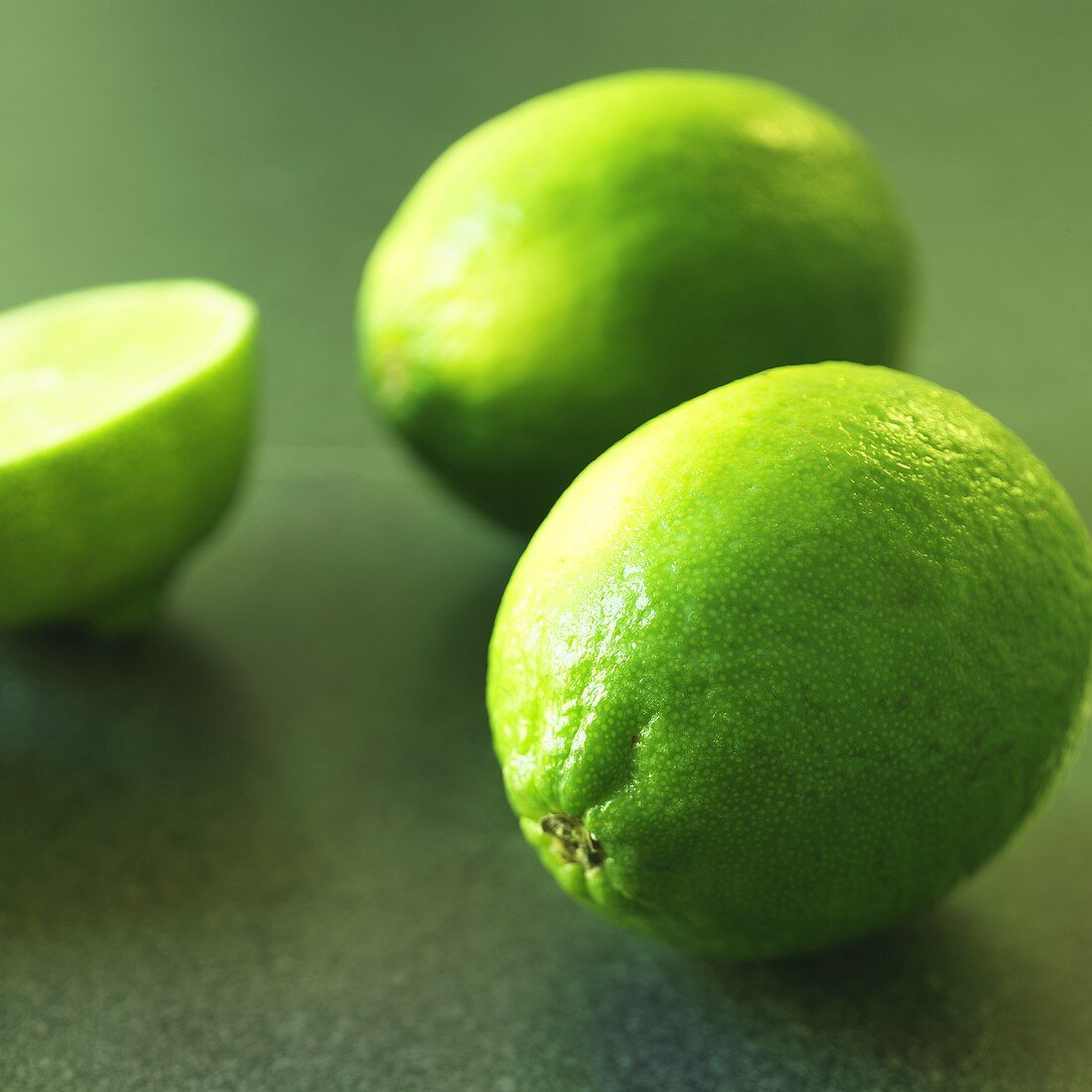 One half and two whole limes