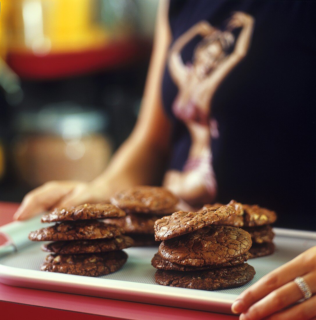 Chocolate nut biscuits