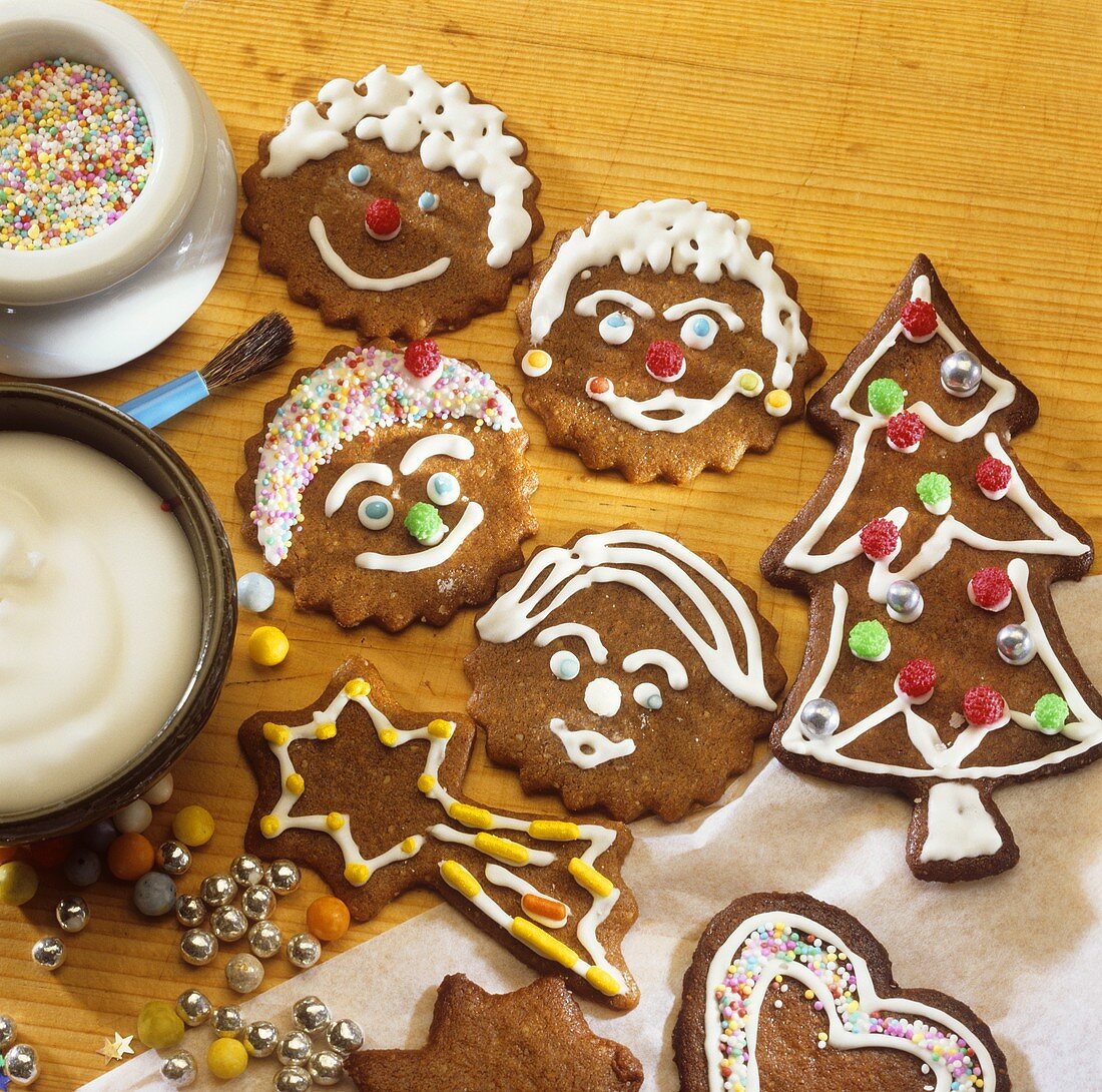 Decorated gingerbread cookies