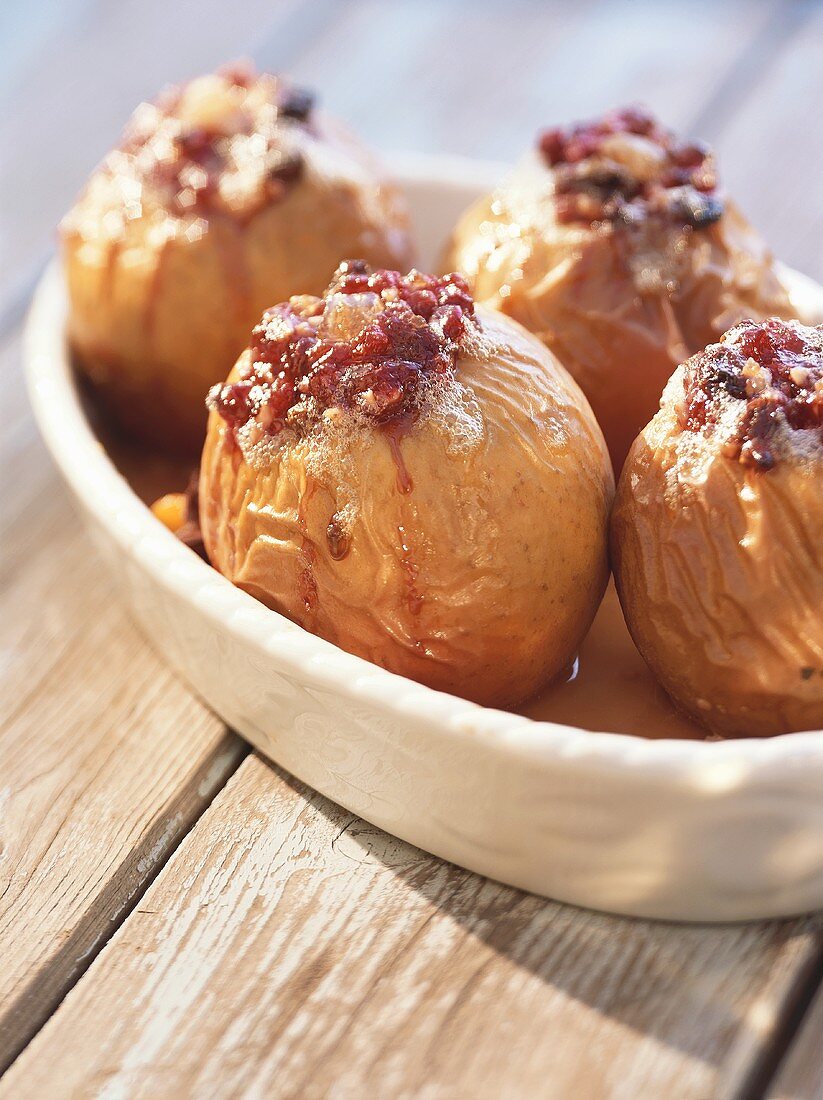 Baked apples with various fillings