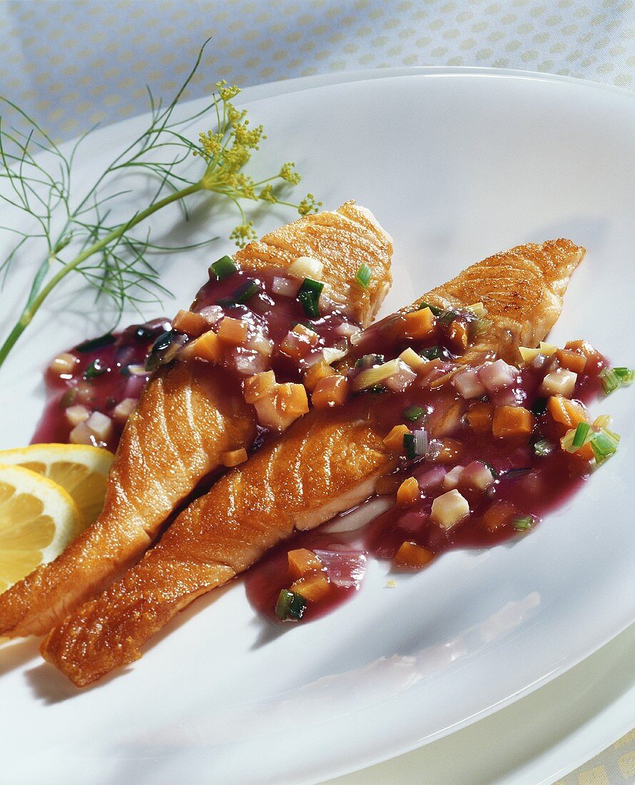 Fried fish fillet with anchovy sauce