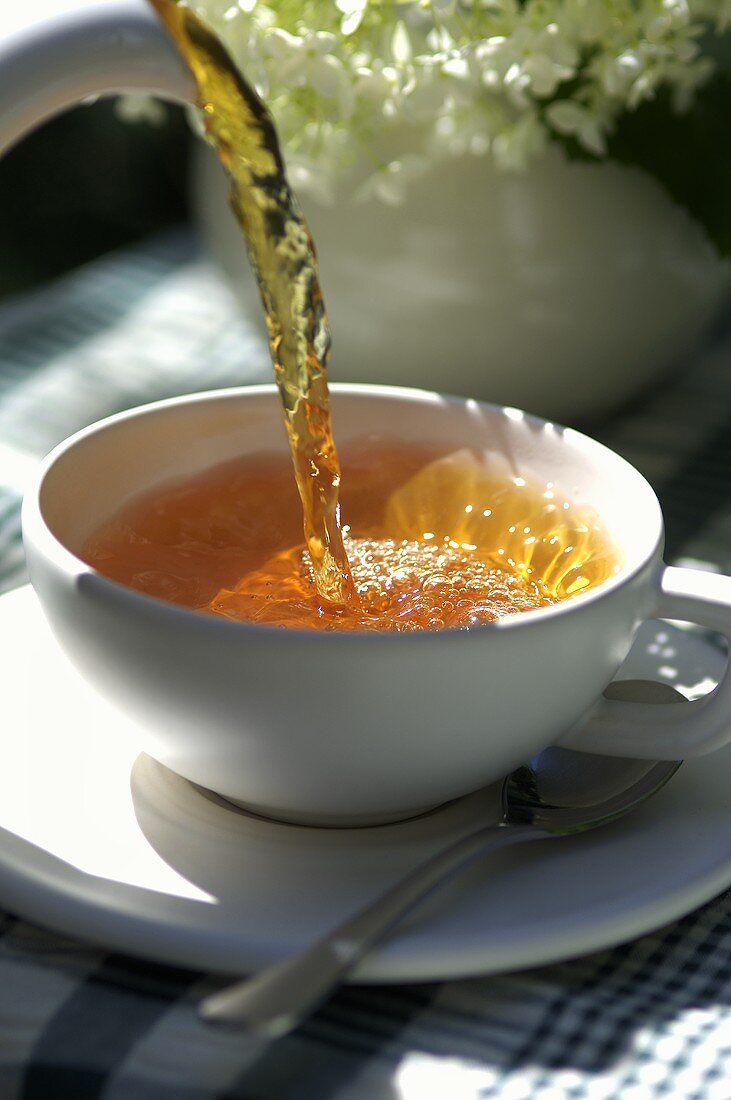 Pouring a cup of tea