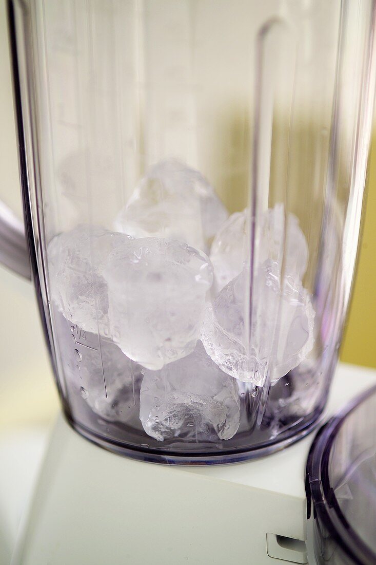 Ice cubes in blender