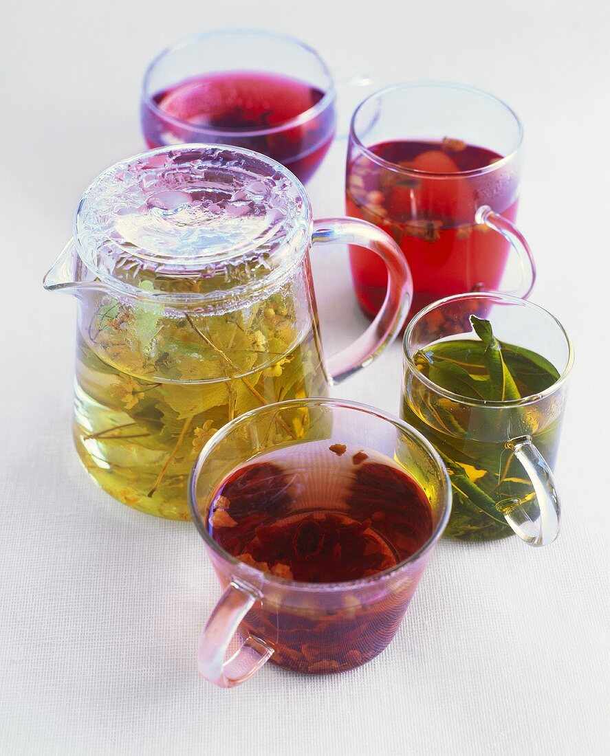 Various herb teas