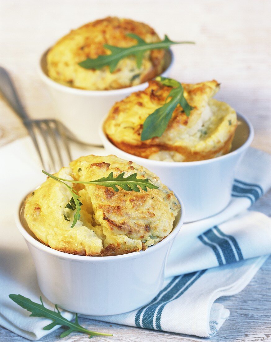 Potato and rocket soufflé