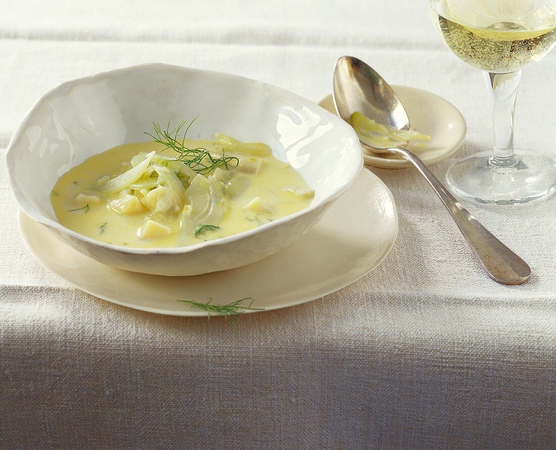 Cheese and fennel soup